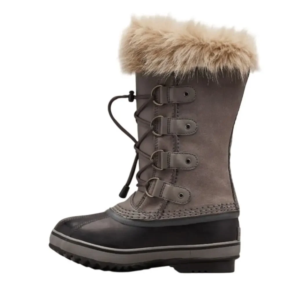 Sorel Kids Joan of Arc Duck Boots US 6 EU 38 Gray Brown Waterproof Snow NIB